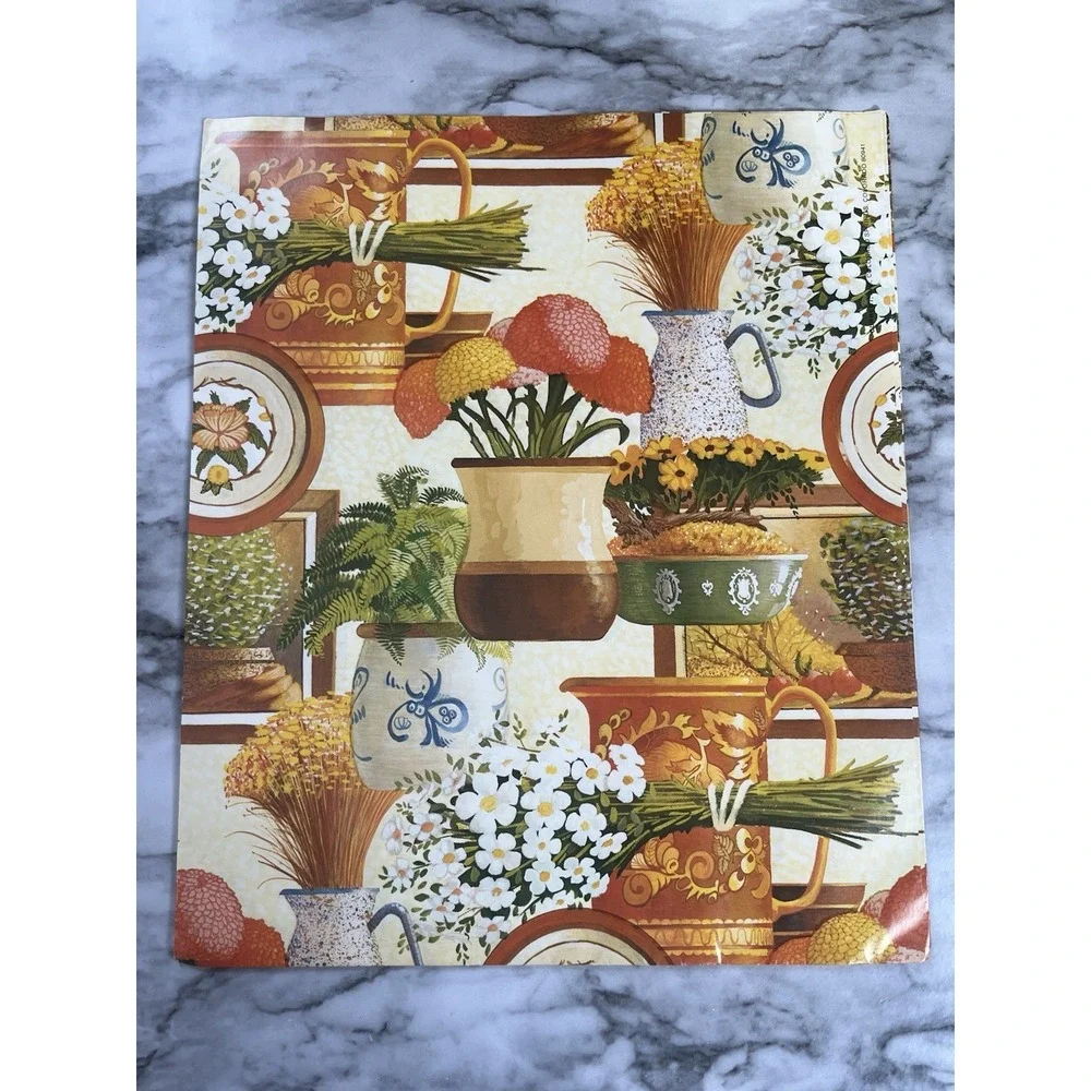 Current Vtg Gift Wrap Set Of 4 24 X 30, Monarch Butterflies, Flowers‎
